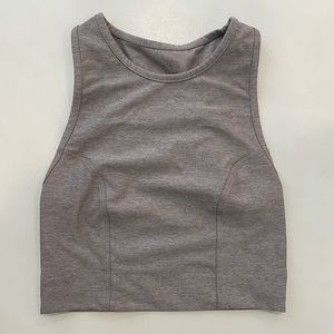 Varley grey taupe workout crop top small